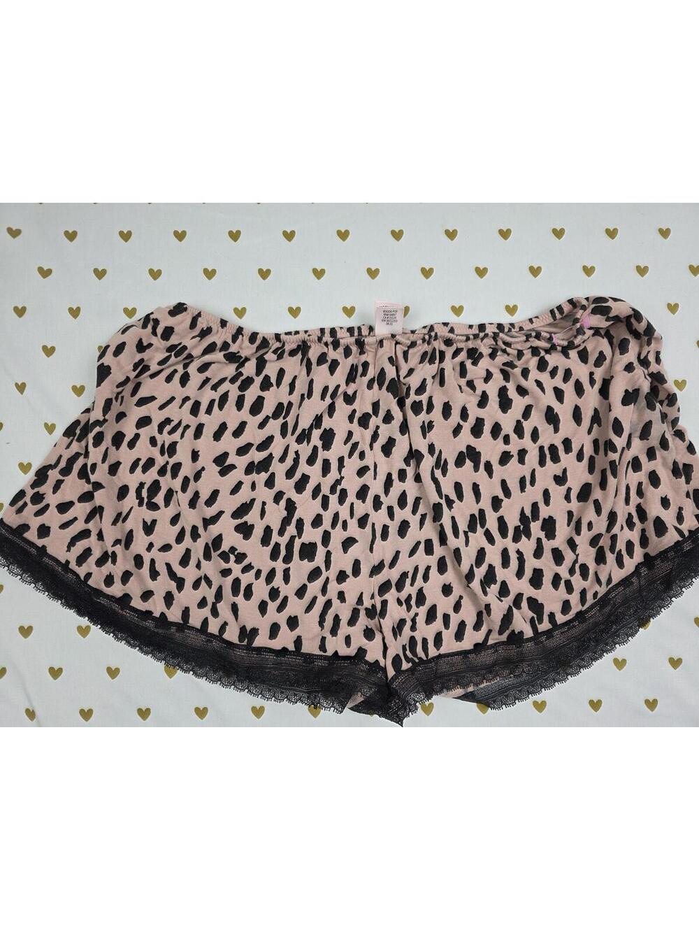 Victorias Secret Cheetah Leopard HEAVENLY MED Sleep Shorts Boxers Pajama Bottoms